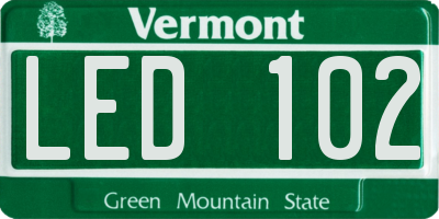 VT license plate LED102