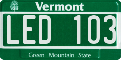 VT license plate LED103