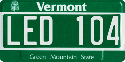 VT license plate LED104