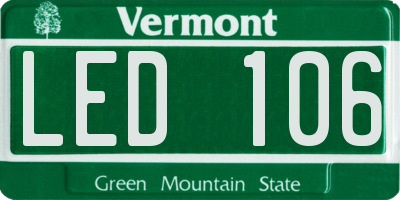 VT license plate LED106