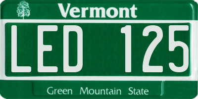 VT license plate LED125