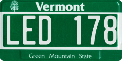 VT license plate LED178