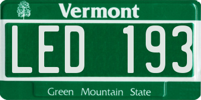 VT license plate LED193