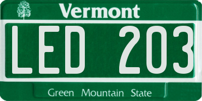 VT license plate LED203