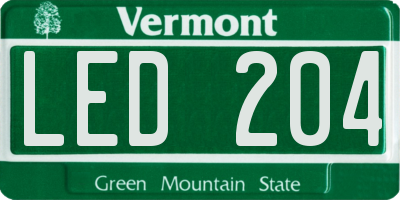 VT license plate LED204