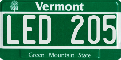 VT license plate LED205