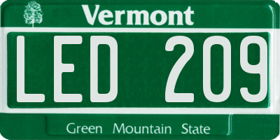VT license plate LED209
