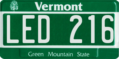 VT license plate LED216