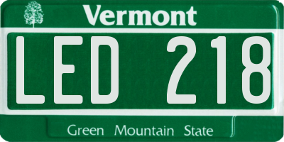 VT license plate LED218