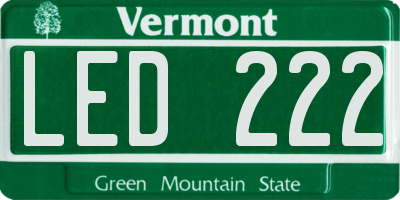 VT license plate LED222