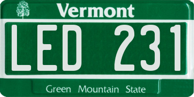 VT license plate LED231