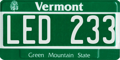 VT license plate LED233