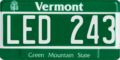 VT license plate LED243
