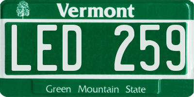 VT license plate LED259