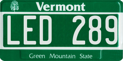 VT license plate LED289