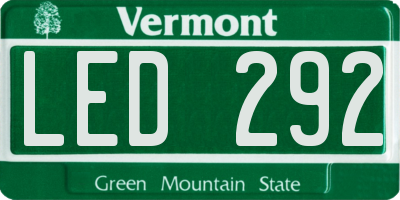 VT license plate LED292
