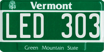 VT license plate LED303