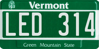 VT license plate LED314