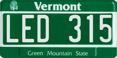 VT license plate LED315