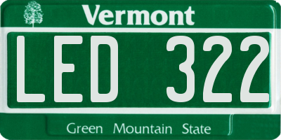 VT license plate LED322