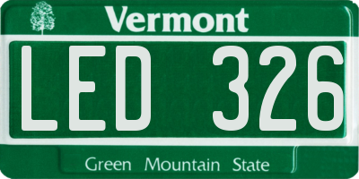 VT license plate LED326