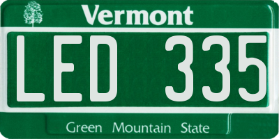 VT license plate LED335