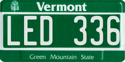 VT license plate LED336