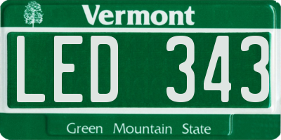 VT license plate LED343