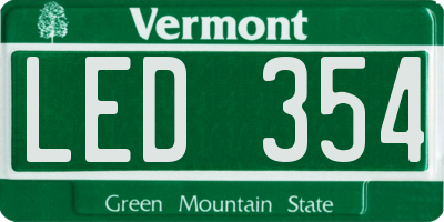 VT license plate LED354