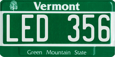 VT license plate LED356