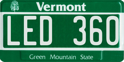 VT license plate LED360