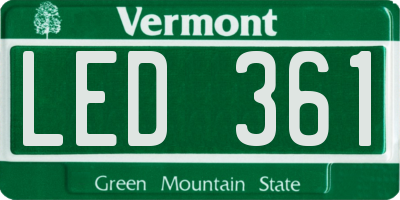 VT license plate LED361