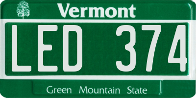 VT license plate LED374
