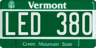 VT license plate LED380