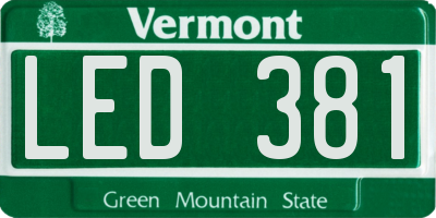 VT license plate LED381