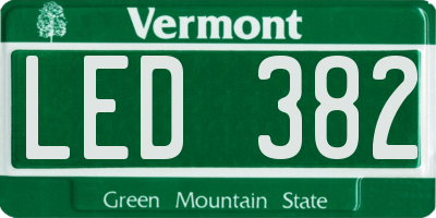 VT license plate LED382