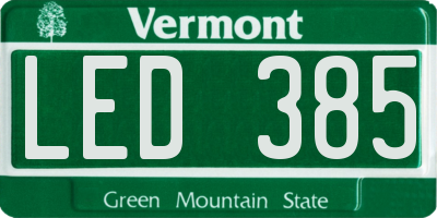 VT license plate LED385