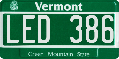VT license plate LED386