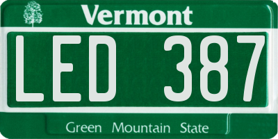 VT license plate LED387
