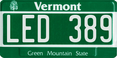 VT license plate LED389