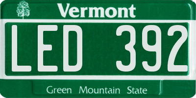 VT license plate LED392