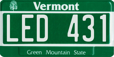 VT license plate LED431