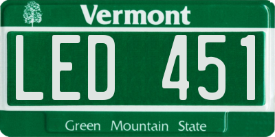 VT license plate LED451