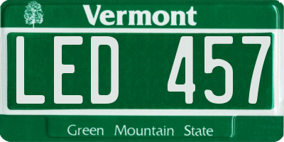 VT license plate LED457