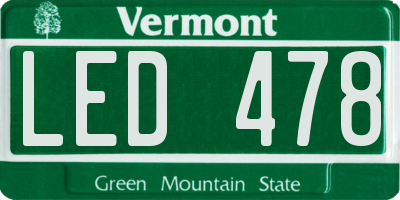 VT license plate LED478