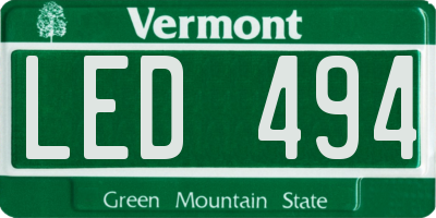 VT license plate LED494