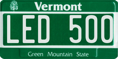 VT license plate LED500