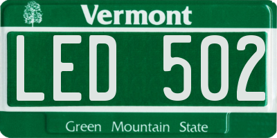 VT license plate LED502