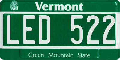 VT license plate LED522