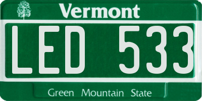 VT license plate LED533